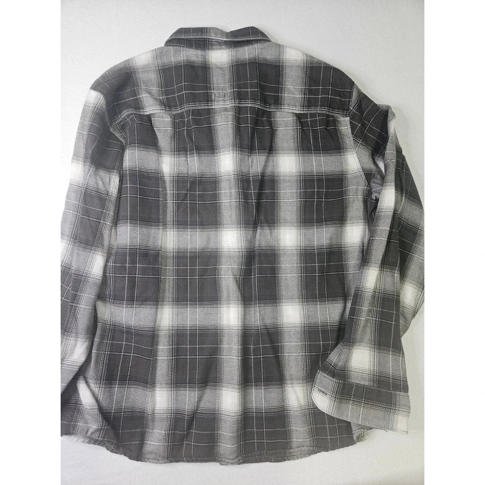 Kuhl Joyrydr Flannel Shirt Mens XL Grey White Plaid Cotton Tencel Button Up 7373